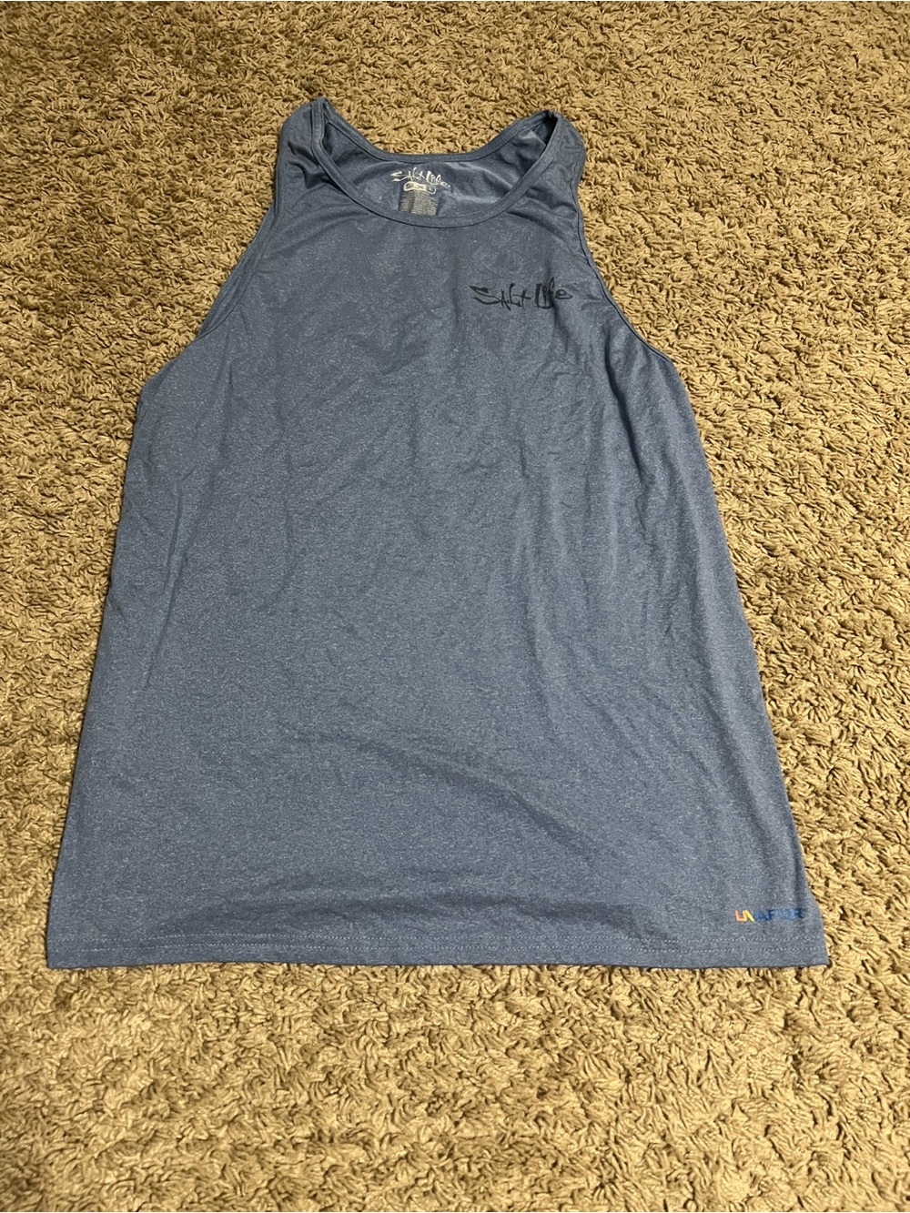 Salt Life Men’s Heather Blue Swim Tank Rash Guard